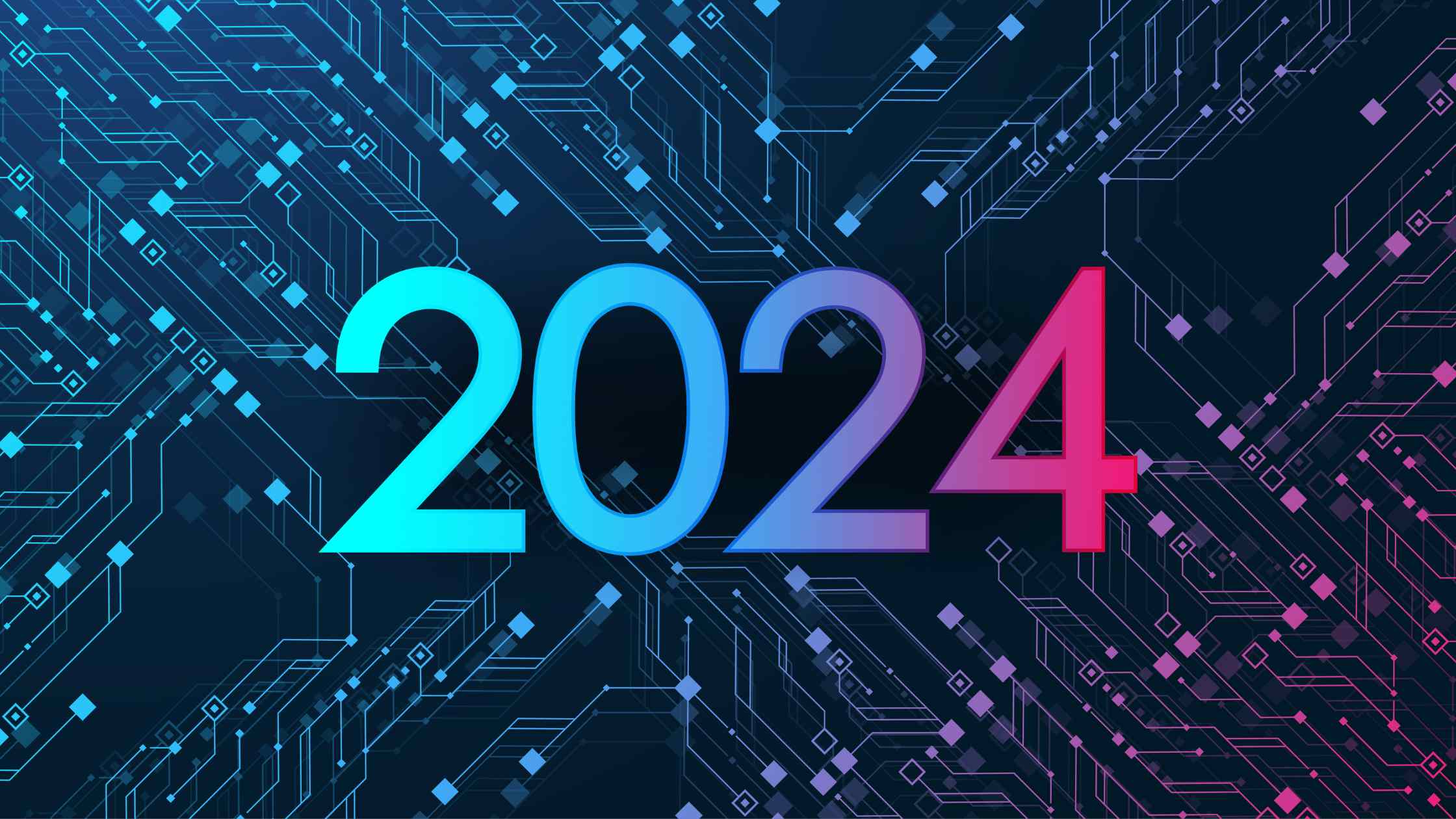 Top Security Trends And Predictions For 2024   2024 On A Digital Background 